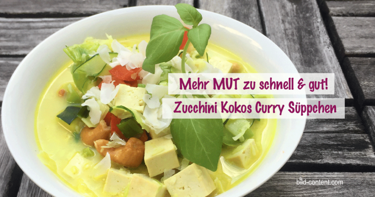 Zucchini Kokos Curry – schnelle Suppe mit Räuchertofu