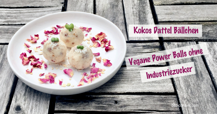 Vegane Kokos Dattel Energie Kugeln